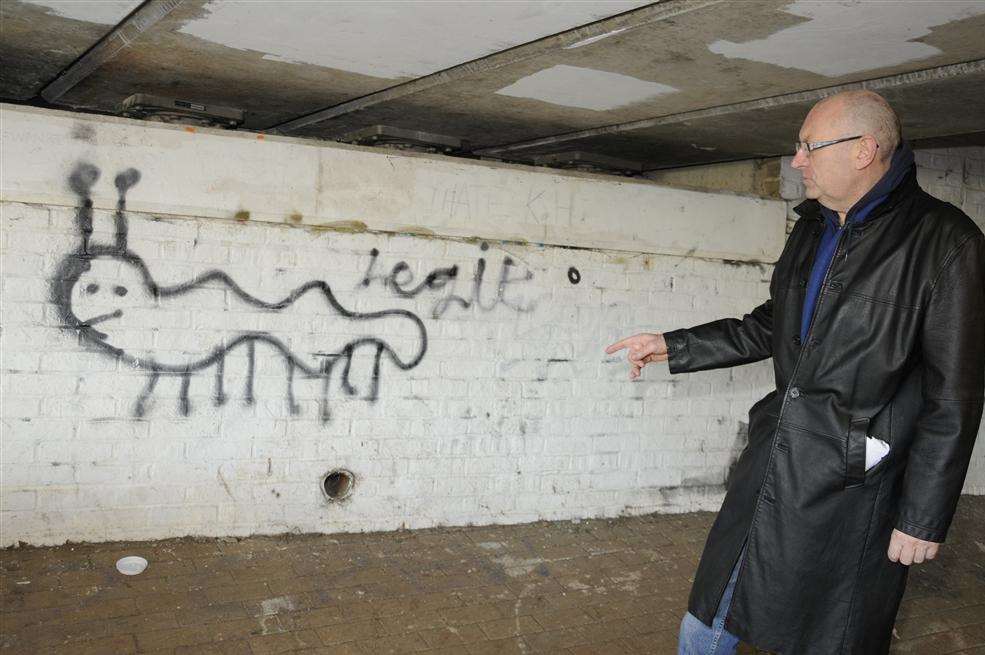 The underpass is dark, dirty and has graffiti, says regular user Dave O'Brien
