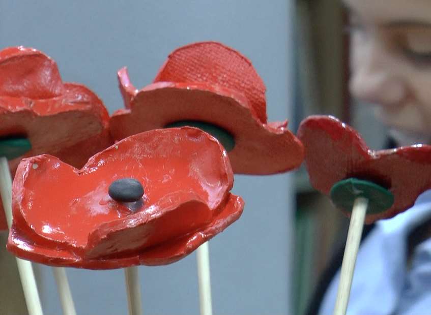 Each poppy took four days to finish. Picture: Gem Collins