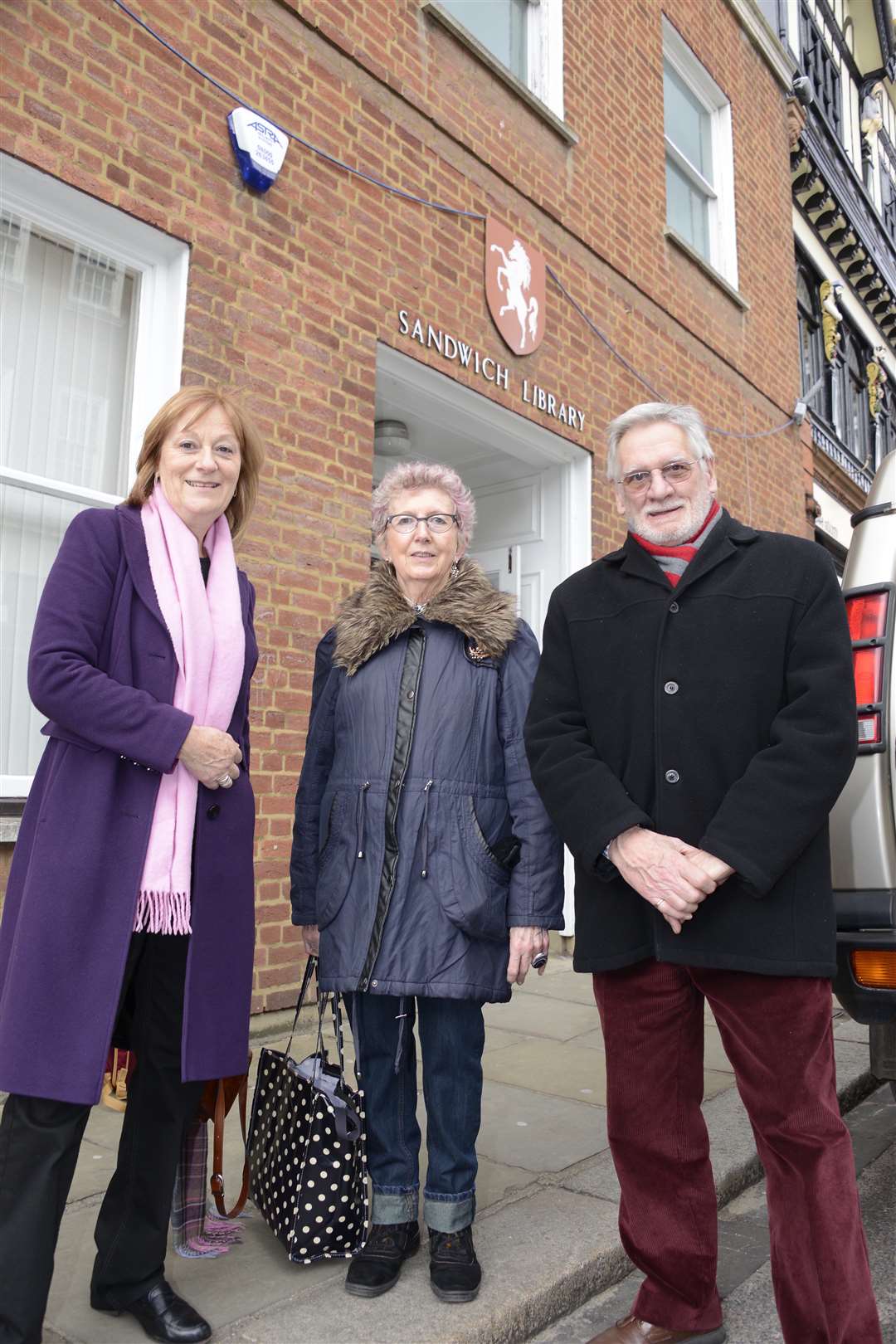 Sandwich Library Guild members Margaret Simpson, Cilla Phillips and Robert Tomlins