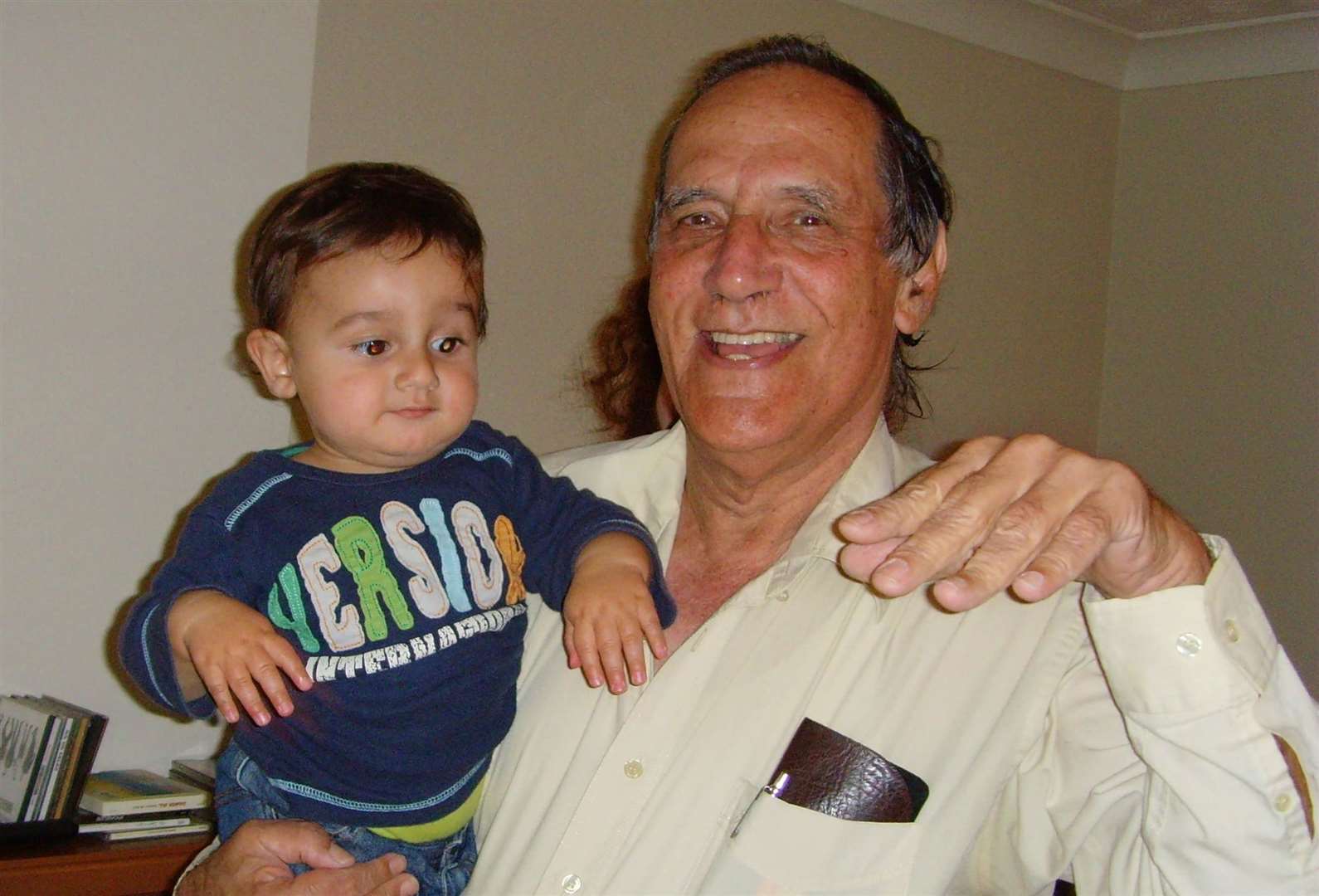 Yoram Hirshfeld pictured with a former student's son. Picture: Amnon Eden/PA