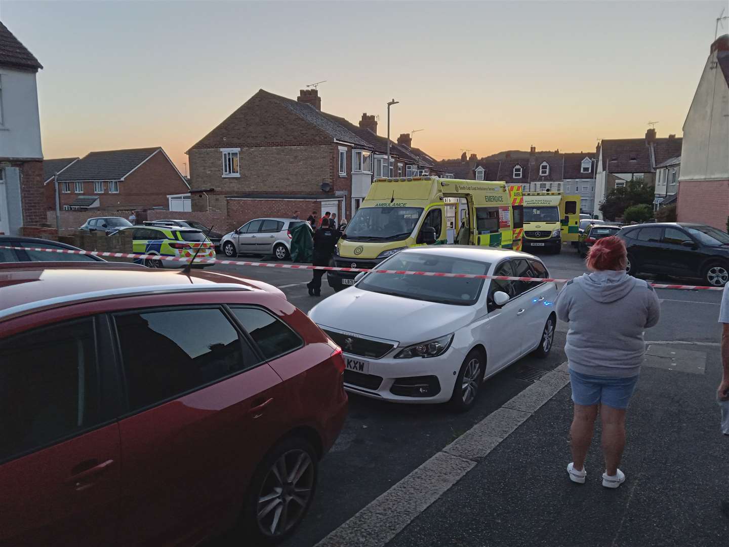 Emergency services were called to a busy road in Folkestone