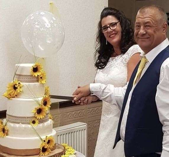 Lorraine and Terry Burrell on their wedding day