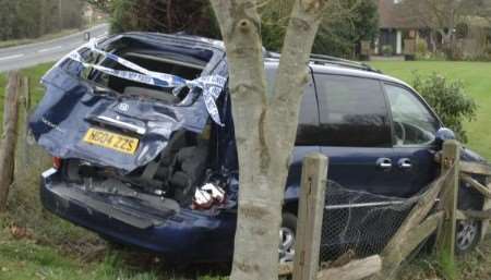 A lucky bit of "parking" for one driver following a road accident