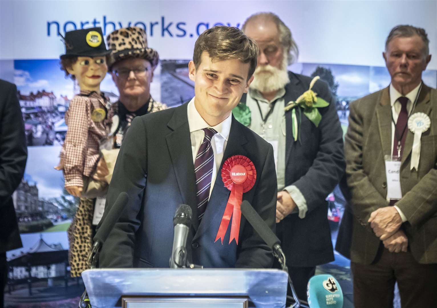 Labour’s Keir Mather delivering his victory speech after overturning a majority of more than 20,000 votes in the Selby and Ainsty by-election (Danny Lawson/PA)