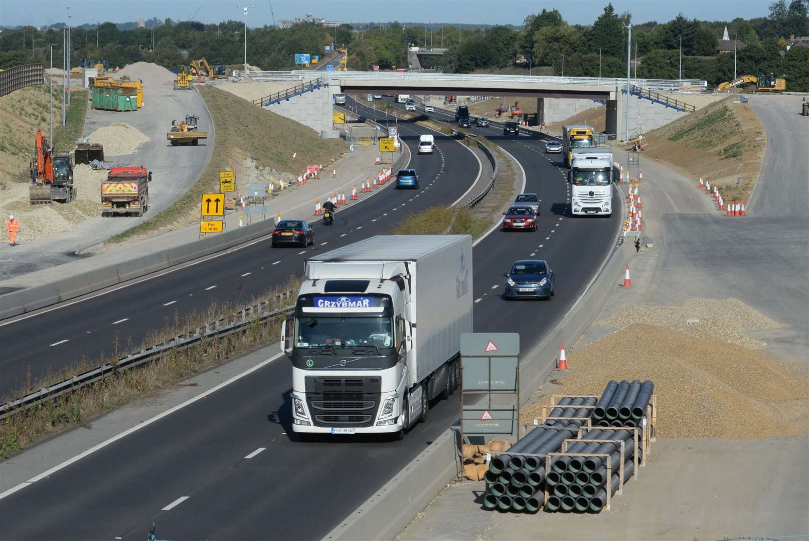 Construction work at the M20 Junction 10a site