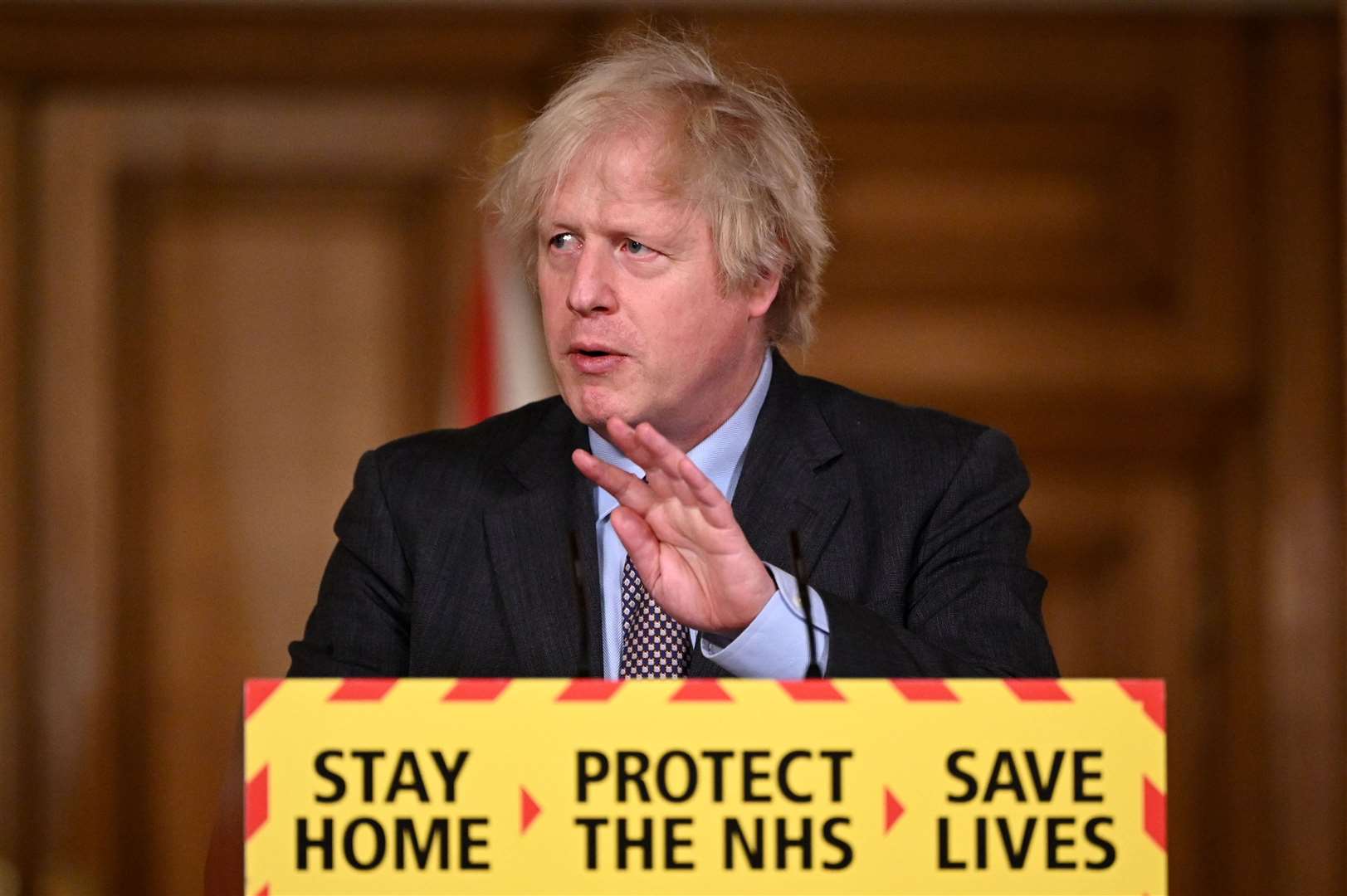 Prime Minister Boris Johnson during a media briefing in Downing Street, London, on coronavirus (Covid-19). (Leon Neal/PA)