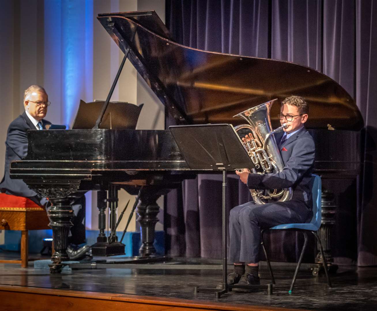 Thomas Hall, 13, accompanied by Trevor Brearley