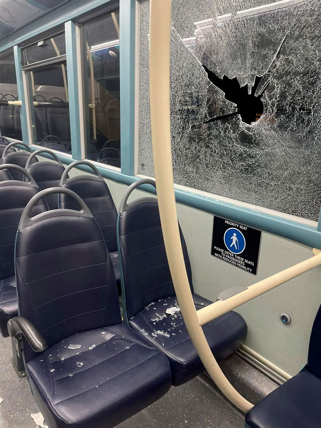 An Arriva bus window was smashed in Temple Hill, Dartford