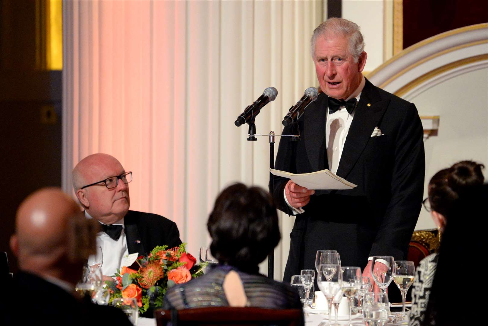 The Prince of Wales speaking at a dinner at Mansion House in London. He tested positive for Covid-19 days later (Eamonn McCormack/PA)