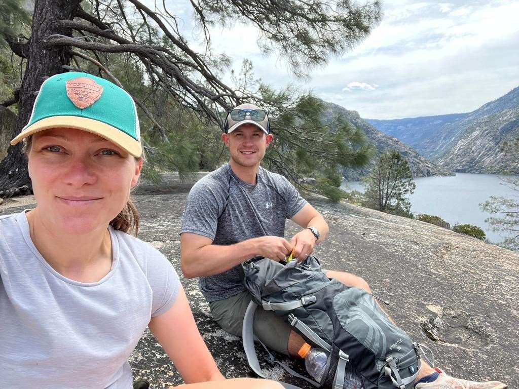 Mr Cox, pictured with his wife Abi, leads bespoke micro-expedition adventures in remote areas (Sam Cox/PA)