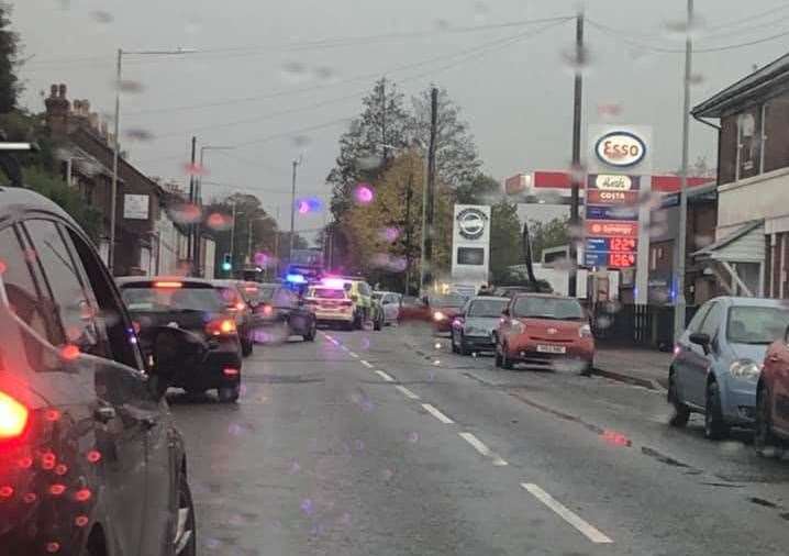 The scene of the crash in Sturry Road, Canterbury