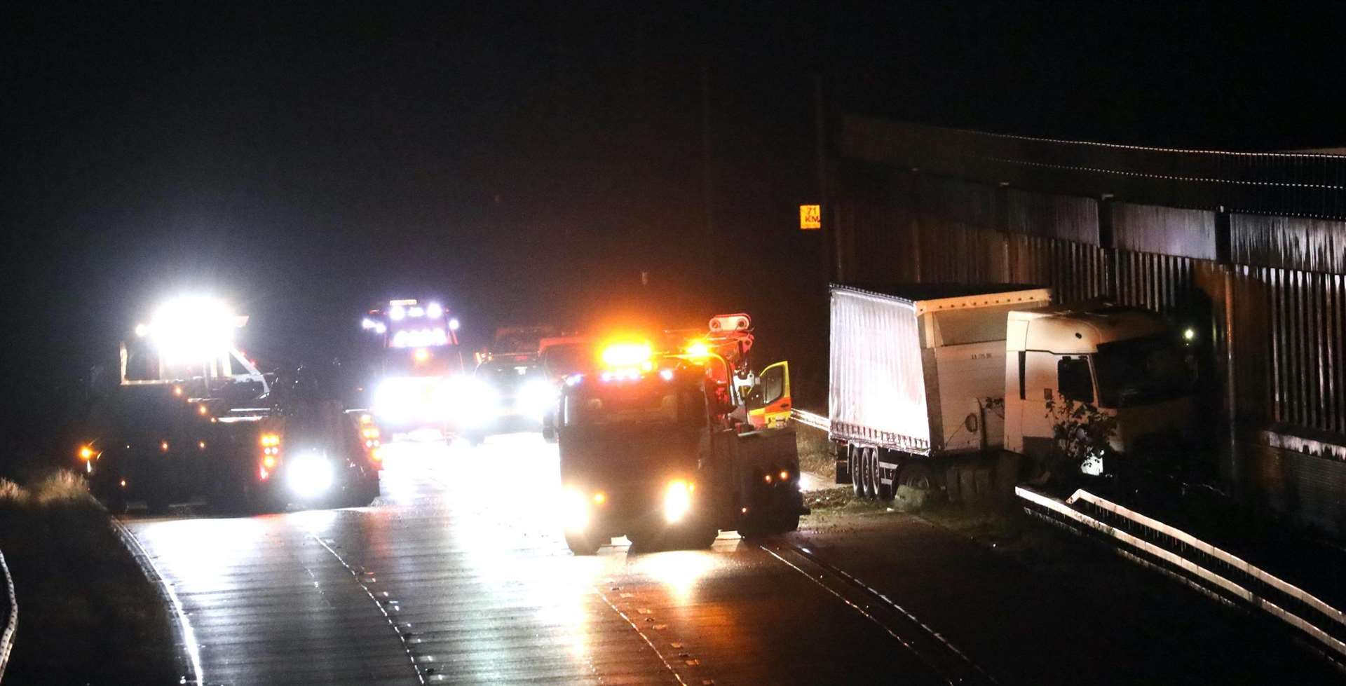 The crash on the M20. Picture: UKNIP