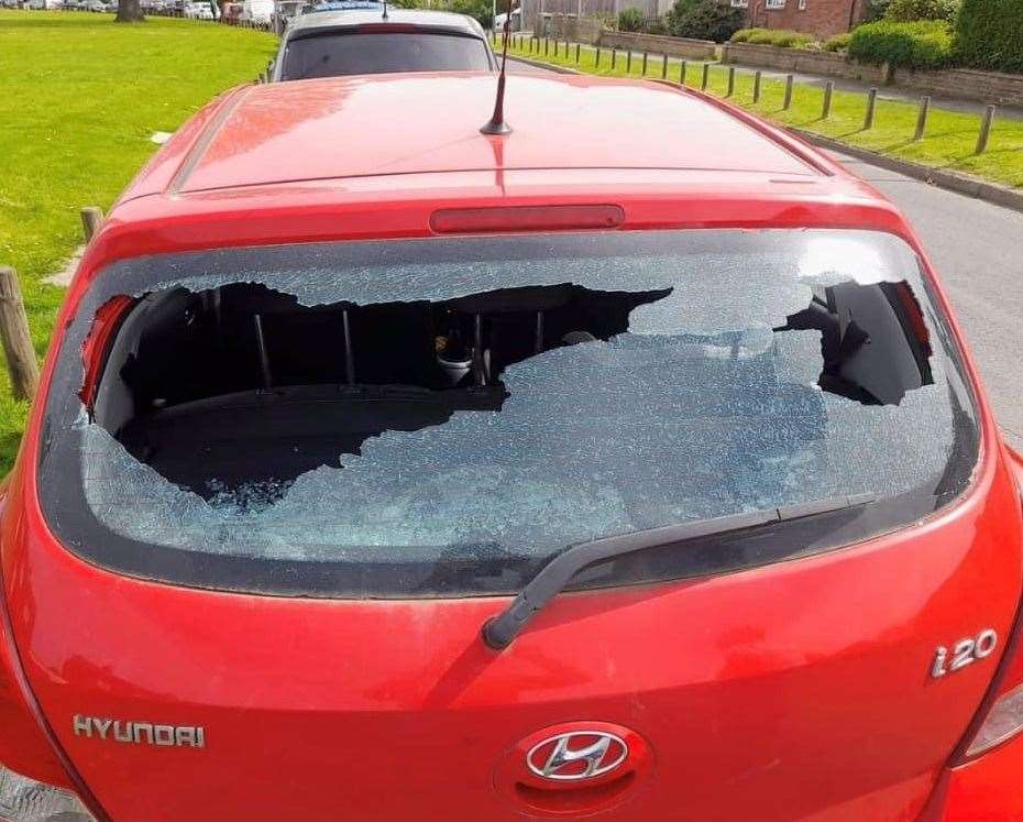 Paul Keeble, of Ringden Avenue, had the windscreen of his car smashed on April 14 and reported the incident to the police. Photo: Paul Keeble