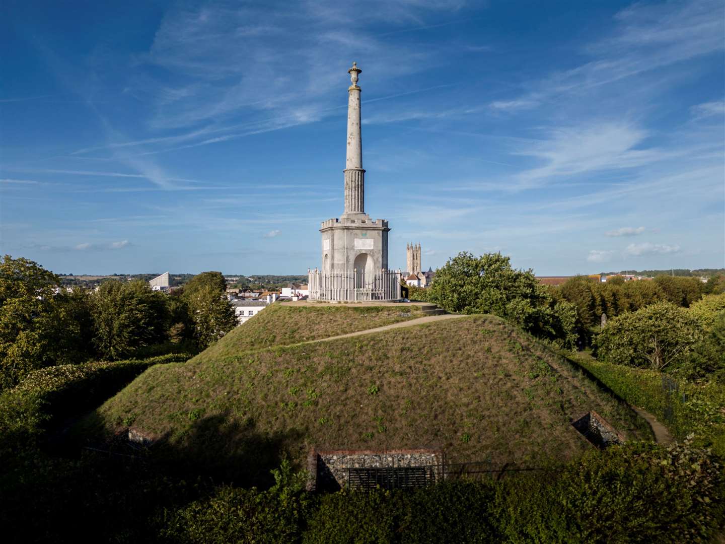 Dane John Mound and Roman and medieval remains in Canterbury have been added to the Heritage at Risk register. Picture: Historic England