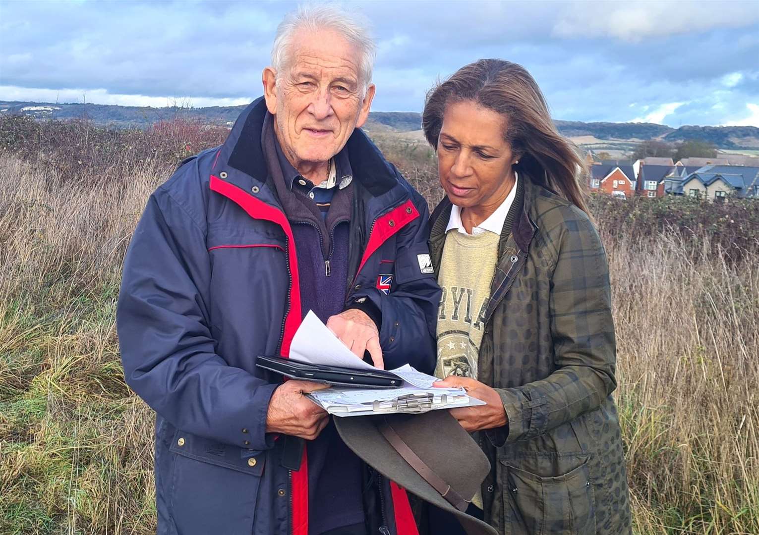 Keith Young from MERlin with Helen Grant MP at Bunyards Farm