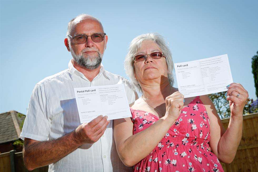 Jan Hadaway has not been sent a postal vote, pictured with partner Michael Webb