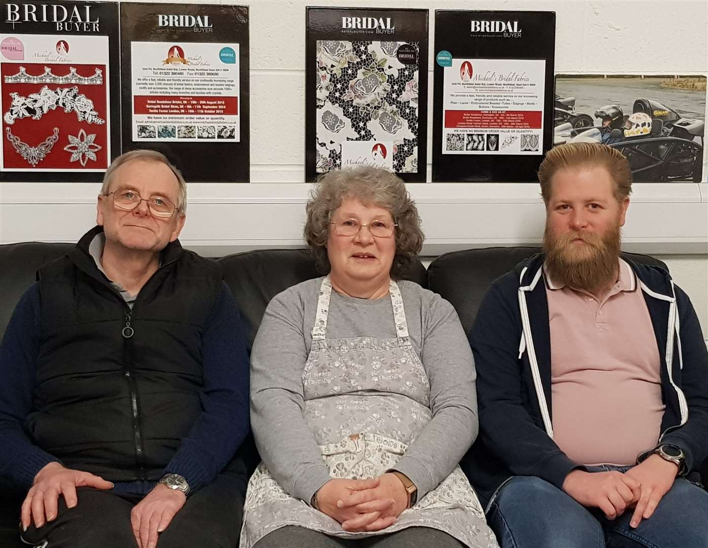 Michael's Bridal Fabrics has 15 full-time staff, of which seven are family members. Pictured are, from left, Michael Bristow, Lynn Bristow and Barry Bristow