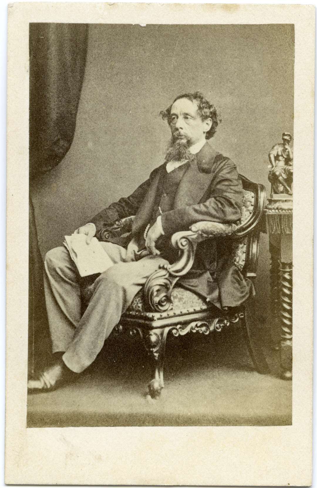 Card mounted photographic portrait of writer Charles Dicken dating from the 1860s (RHS Lindley Collections/PA)