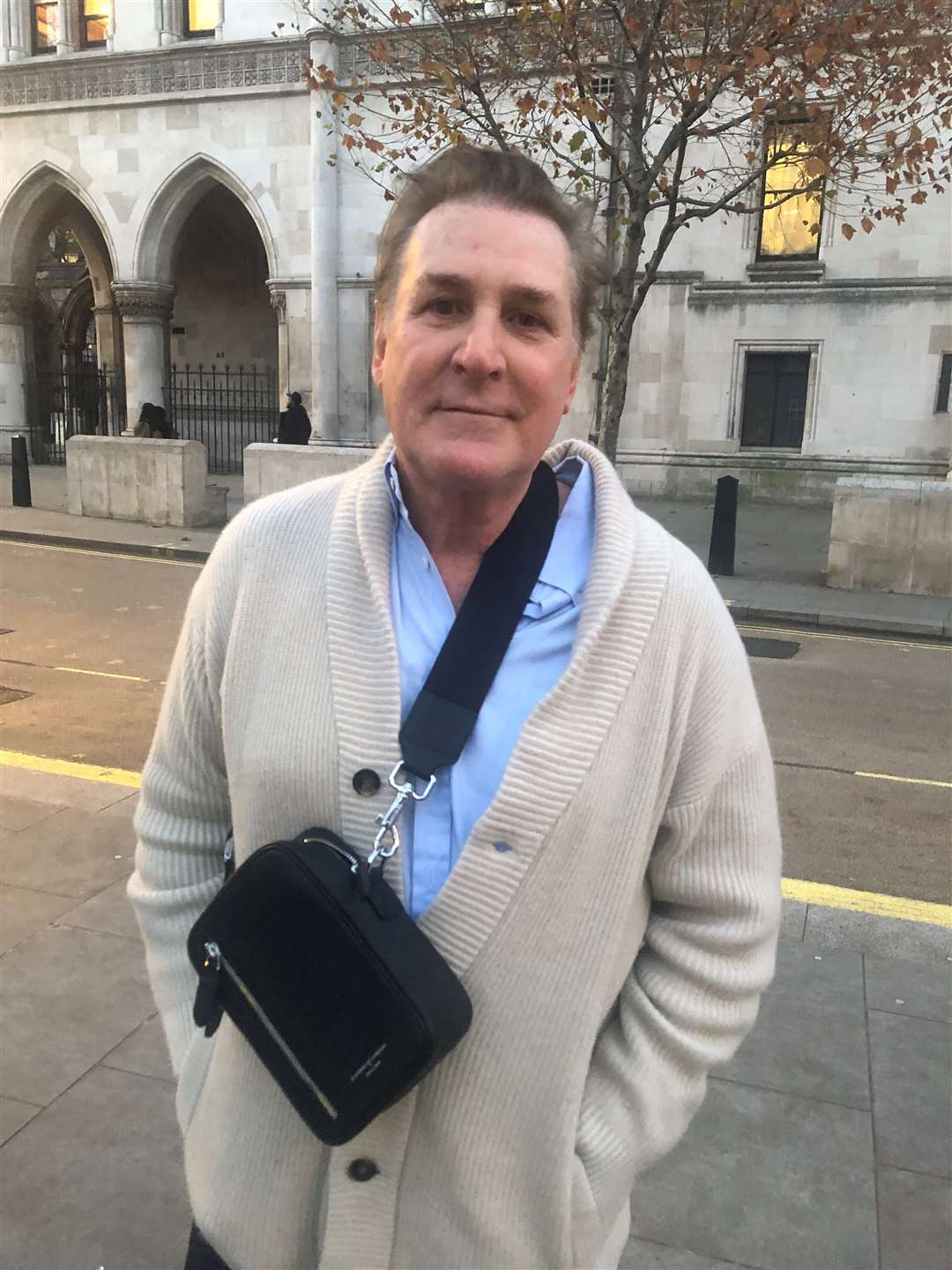 American financier Eric Hersman outside the Royal Courts of Justice after his French ex-wife, Caroline de Vechere, was handed a three-month jail sentence (Brian Farmer/PA)