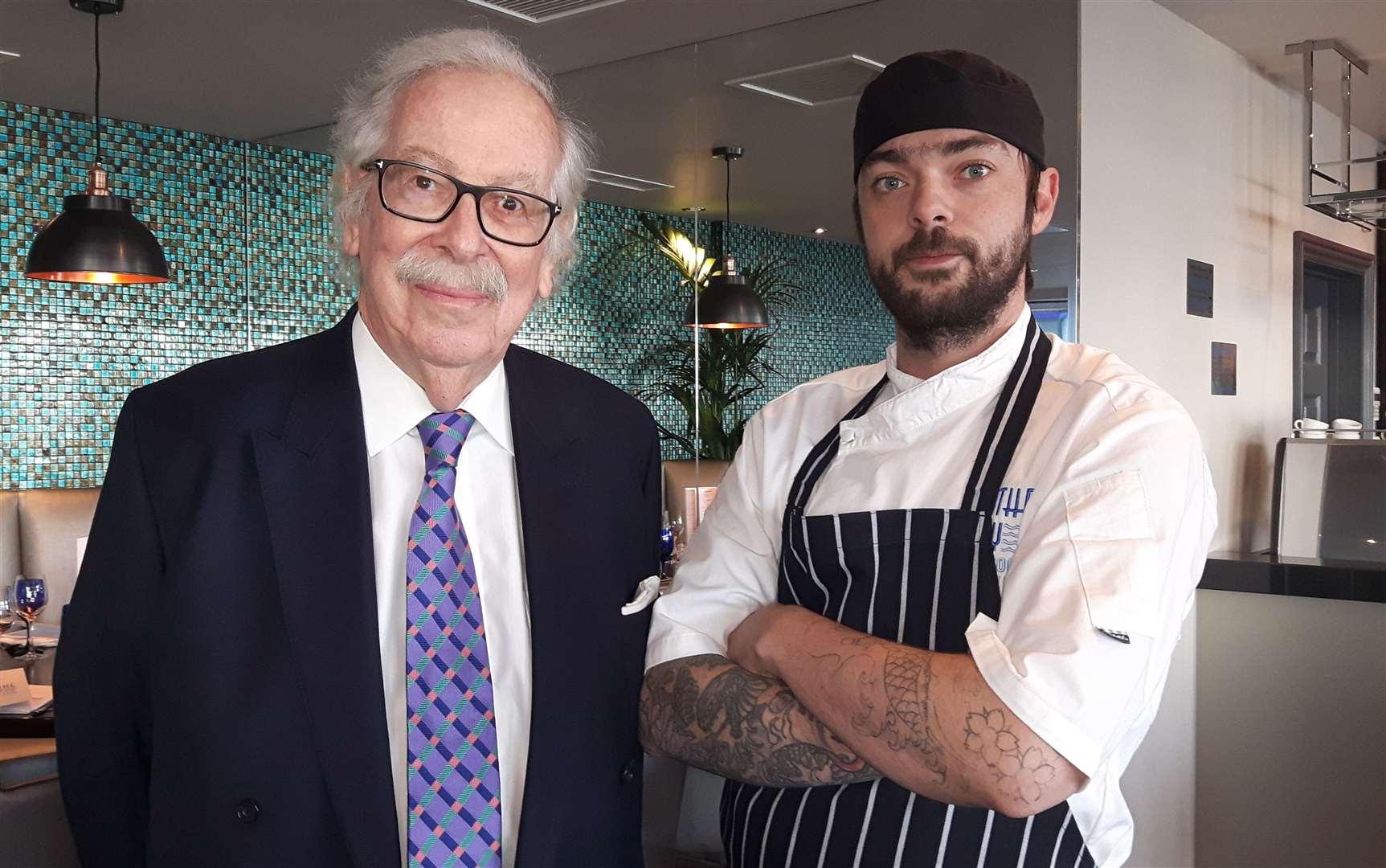 Turrloo Parrett opened the third Hythe Bay Seafood Restaurant and Bar in Deal in 2016, pictured with chef Jamie Colvin