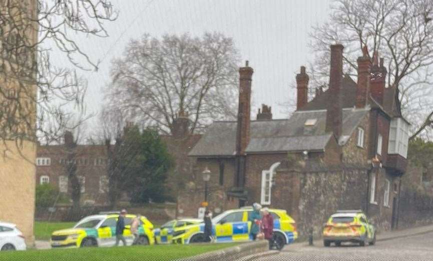 Motorists saw the emergency services vehicles parked outside