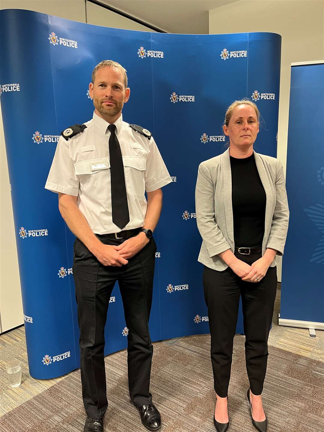 Assistant Chief Constable Alastair Simpson, with Detective Chief Superintendent Lisa Theaker, after the force issued Ms Henderson with an apology (PA)