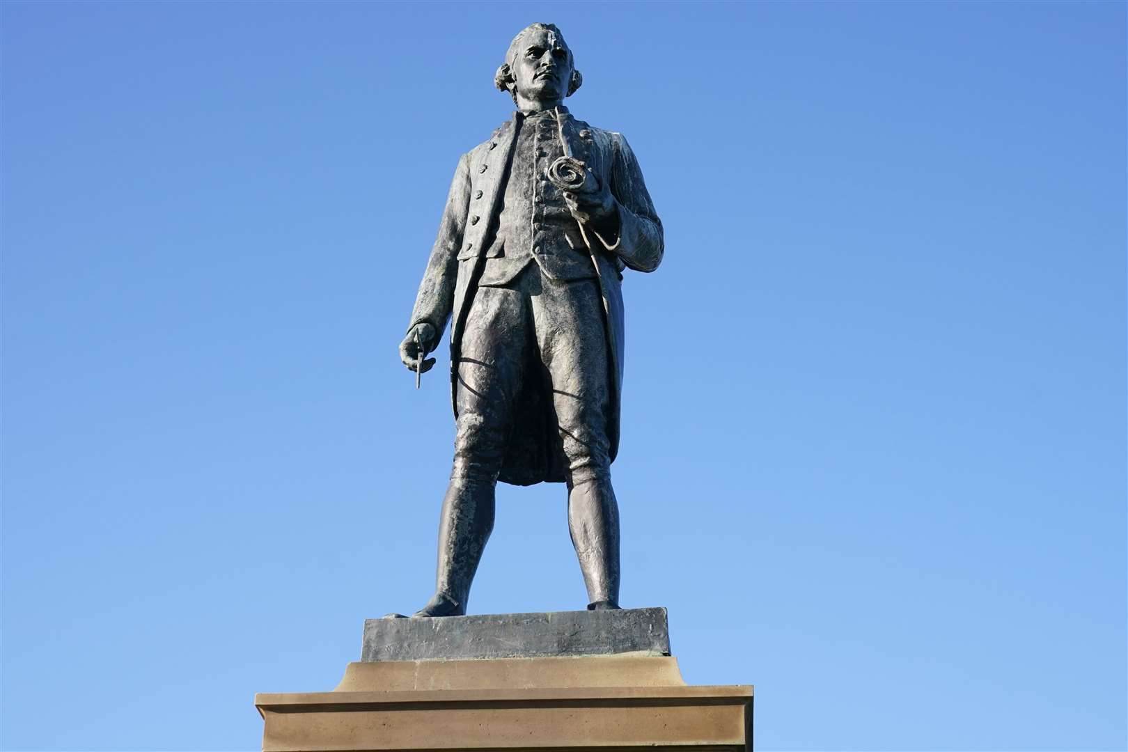 The memorial statue to Captain James Cook in Whitby, North Yorkshire (Owen Humphreys/PA)