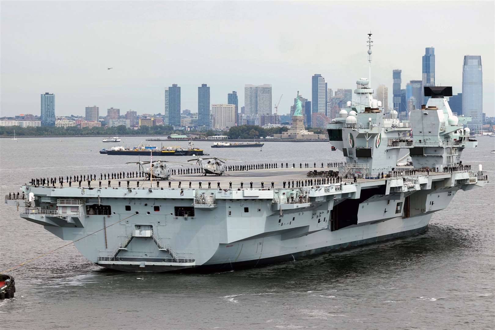 HMS Queen Elizabeth arrives in New York (LPhot Unaisi Luke/Ministry of Defence Crown copyright/PA)