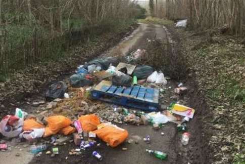 Flytipping in Elmstone Hole Road, Lenham