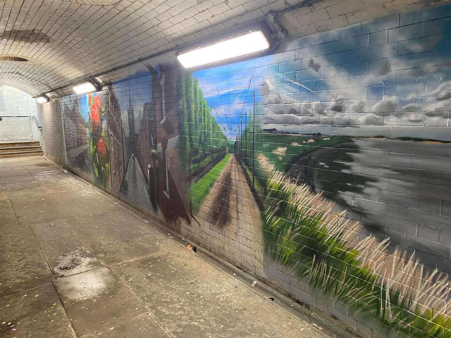 The new mural in Faversham station underpass