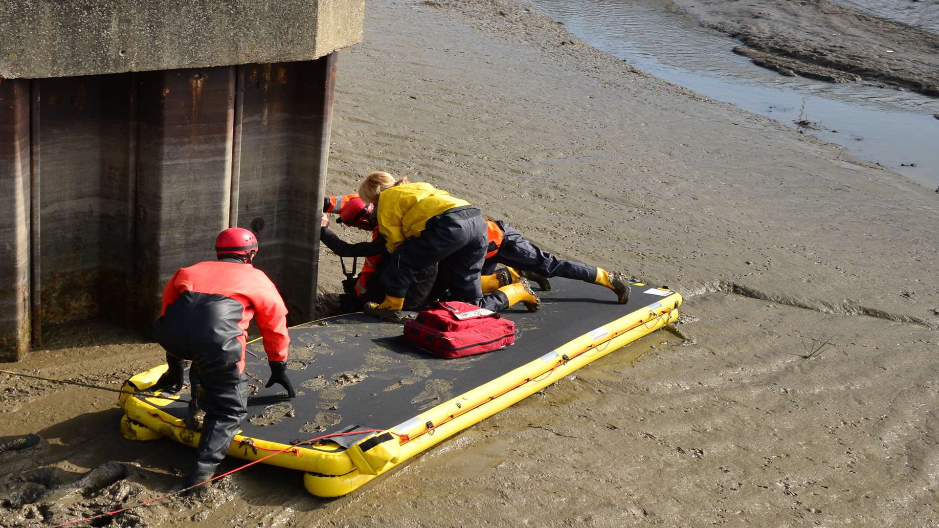 Fire crews rescue the man. Picture credit: Anna Bales.