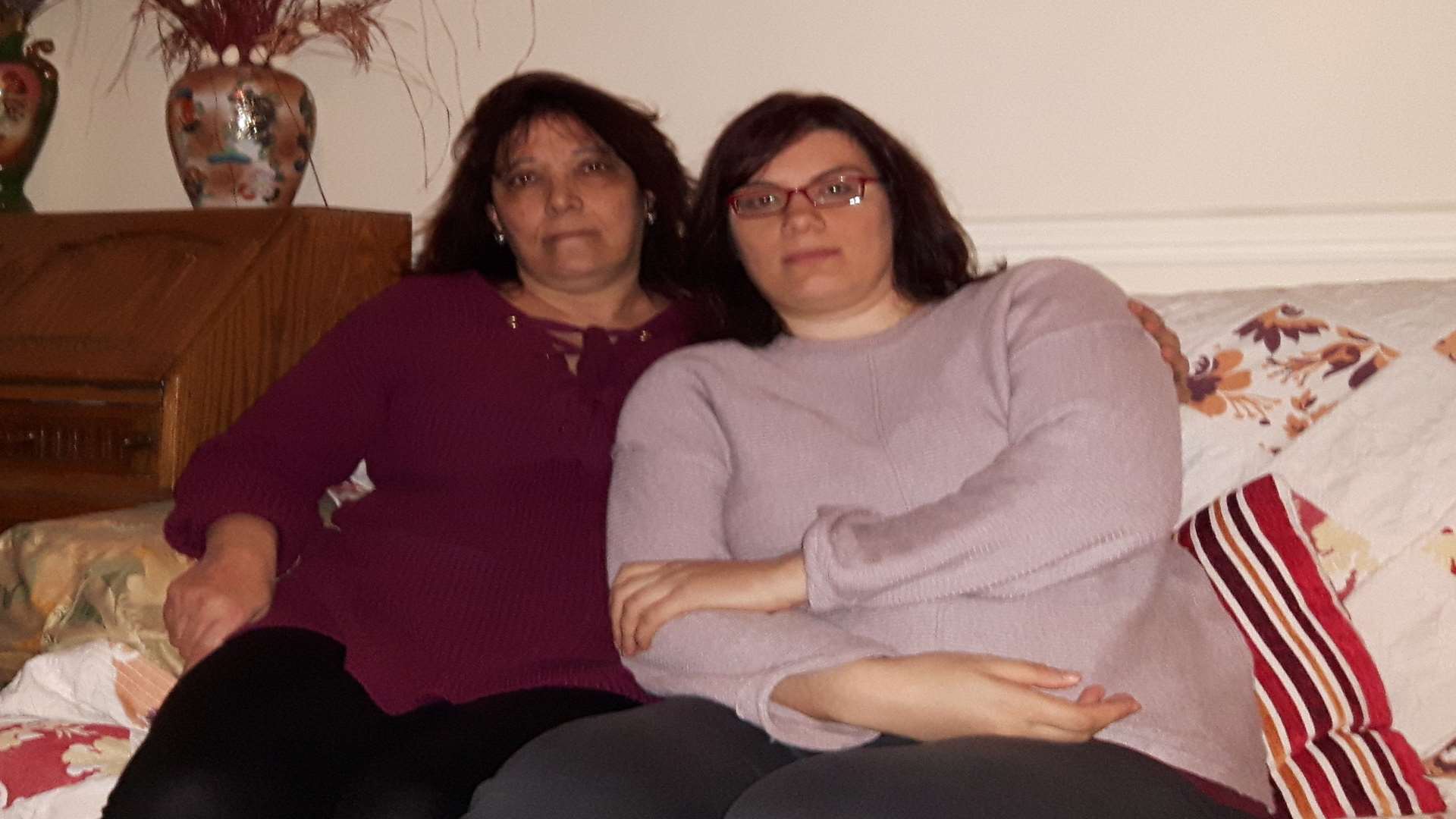 Lena Bayfield (right) at home with her mum Wafa Bayfield