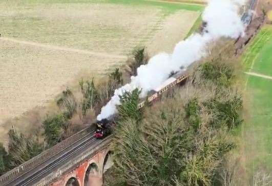 The Golden Arrow during its visit to Kent today