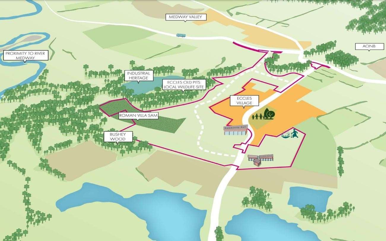 The proposed Bushey Wood development site in Eccles is outined in red (52344108)