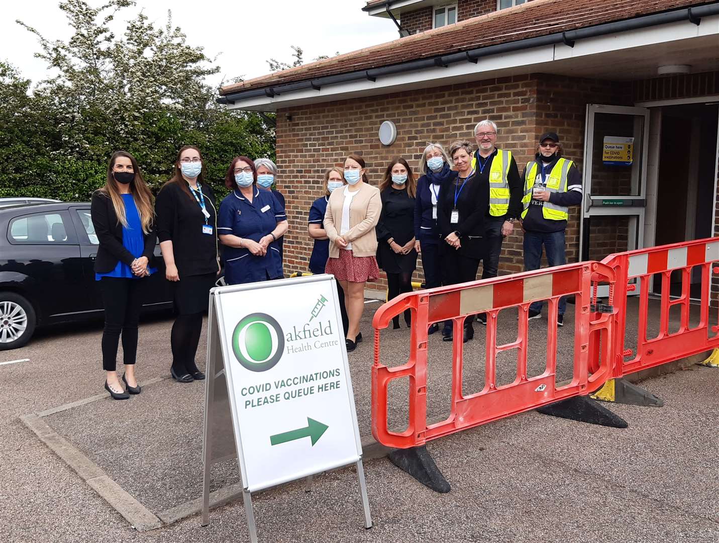 The volunteers at Oakfield Health Centre on their last day on Wednesday