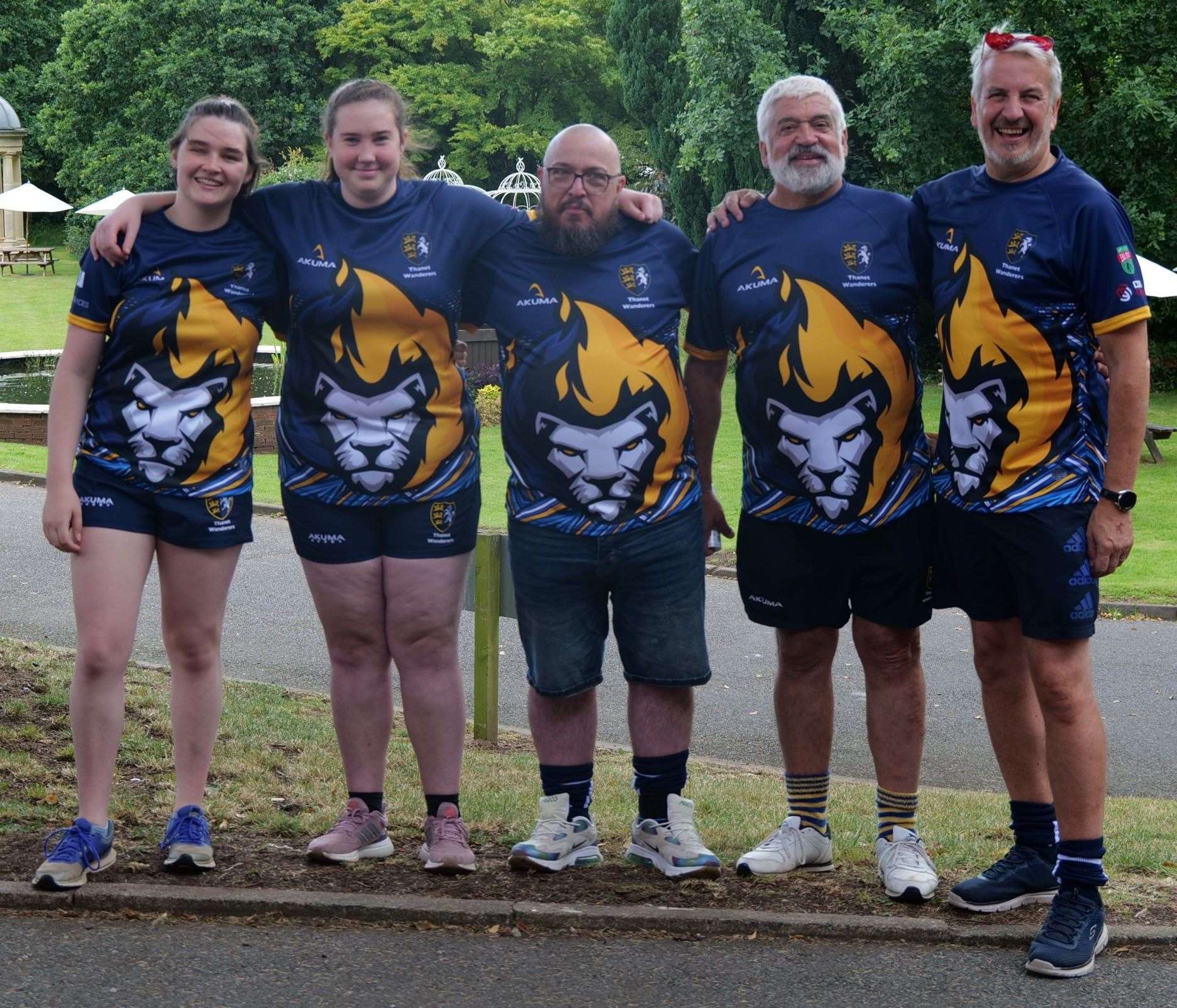 Thanet Wanderers’ coaching team at Coventry, from left, Lia Armstrong, Flo Smith, Darren Mountjoy, Mario Garcia and Andy Bull. Picture: Lia Armstrong