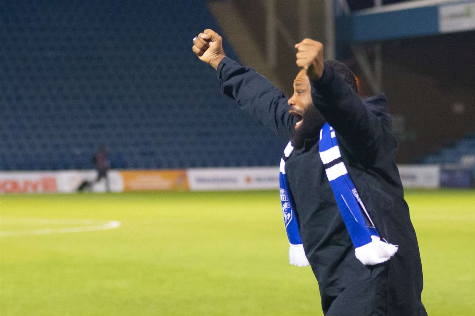 Anthony celebrating his goal. Picture: Kent Pro Images