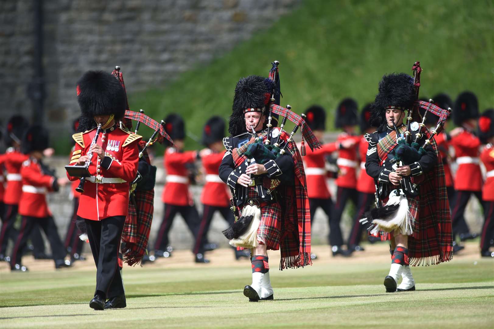 Members of the Massed Band of the Household Division during the ceremony (Eddie Mulholland/The Daily Telegraph/PA)