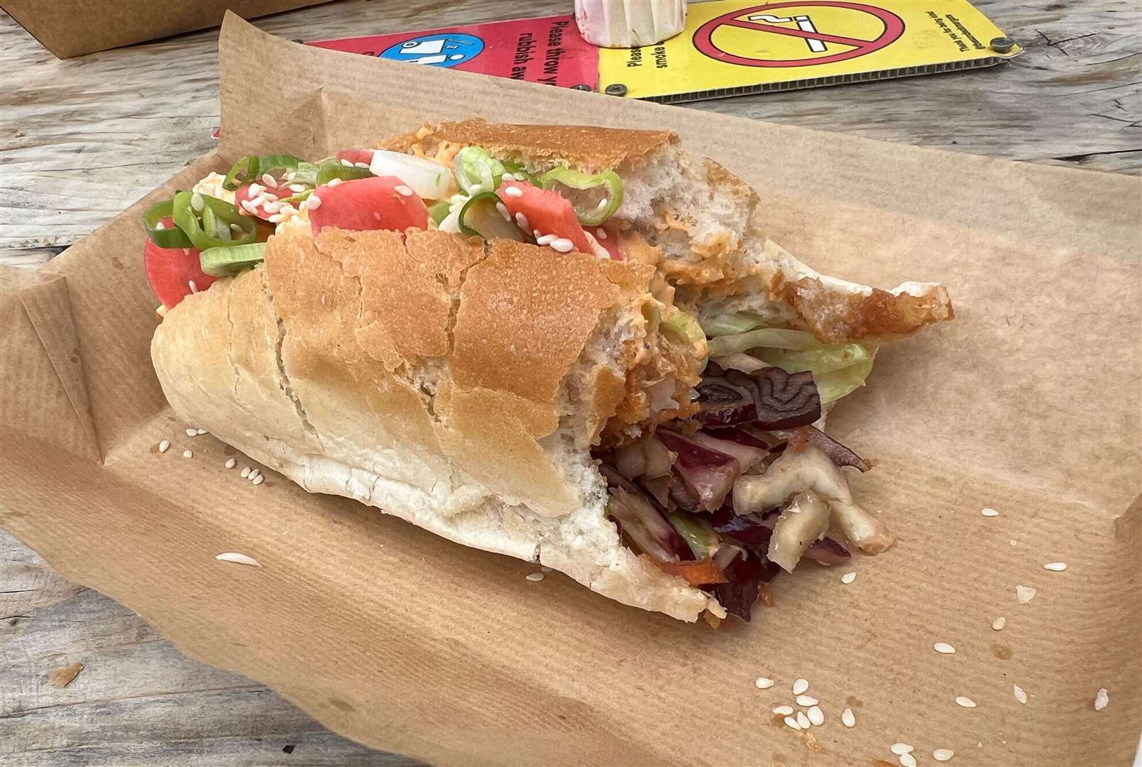 There's plenty of filling in these sandwiches, er, I mean po'boys