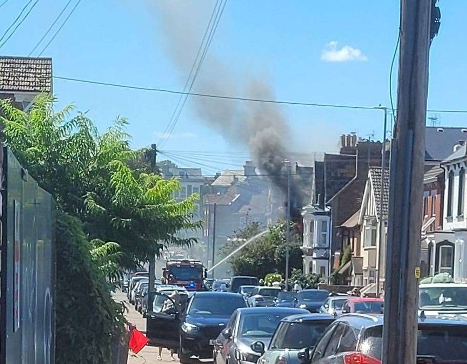 Clouds of smoke caught the attention of people in the neighbourhood. Photo: Natalie Spiers