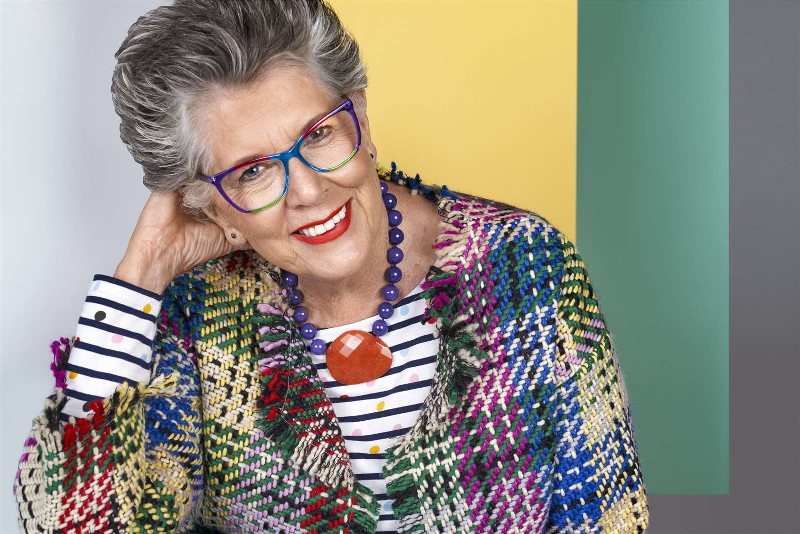 Prue Leith wearing items from her Lola Rose jewellery collection. Picture: PA Photo/Handout.