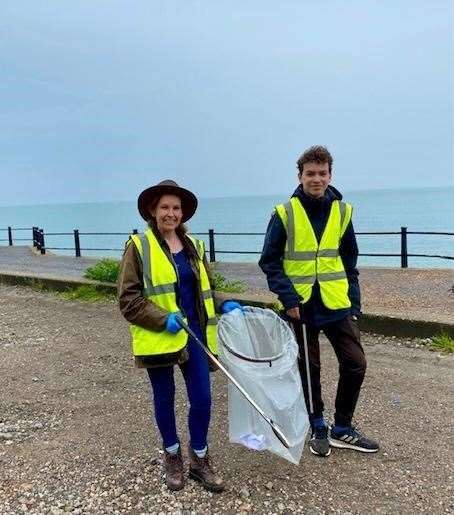 Natalie Elphicke with volunteer Thomas Wisbey