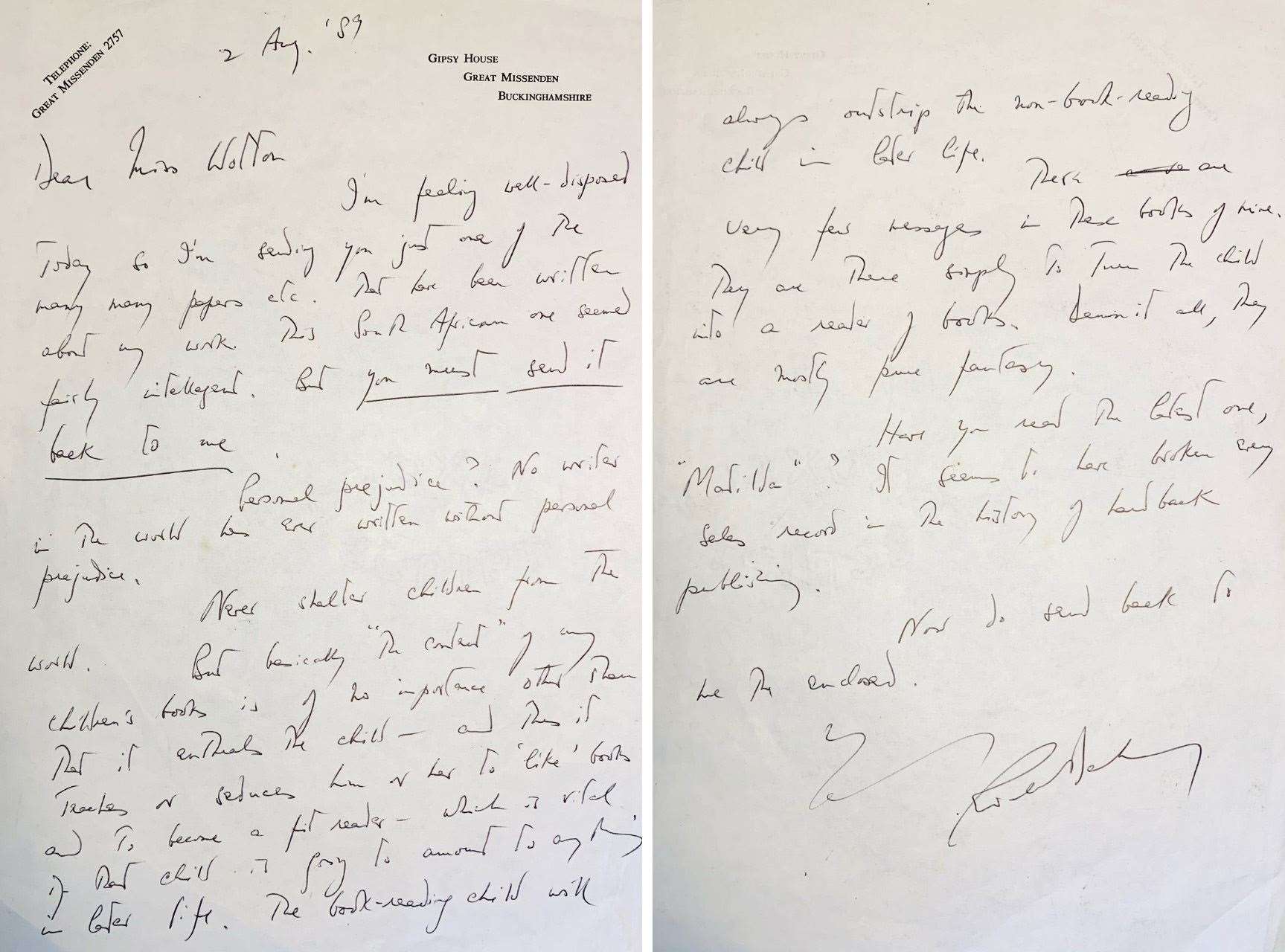 The letter fetched £2,200 at auction (Hansons Auctioneers/PA)