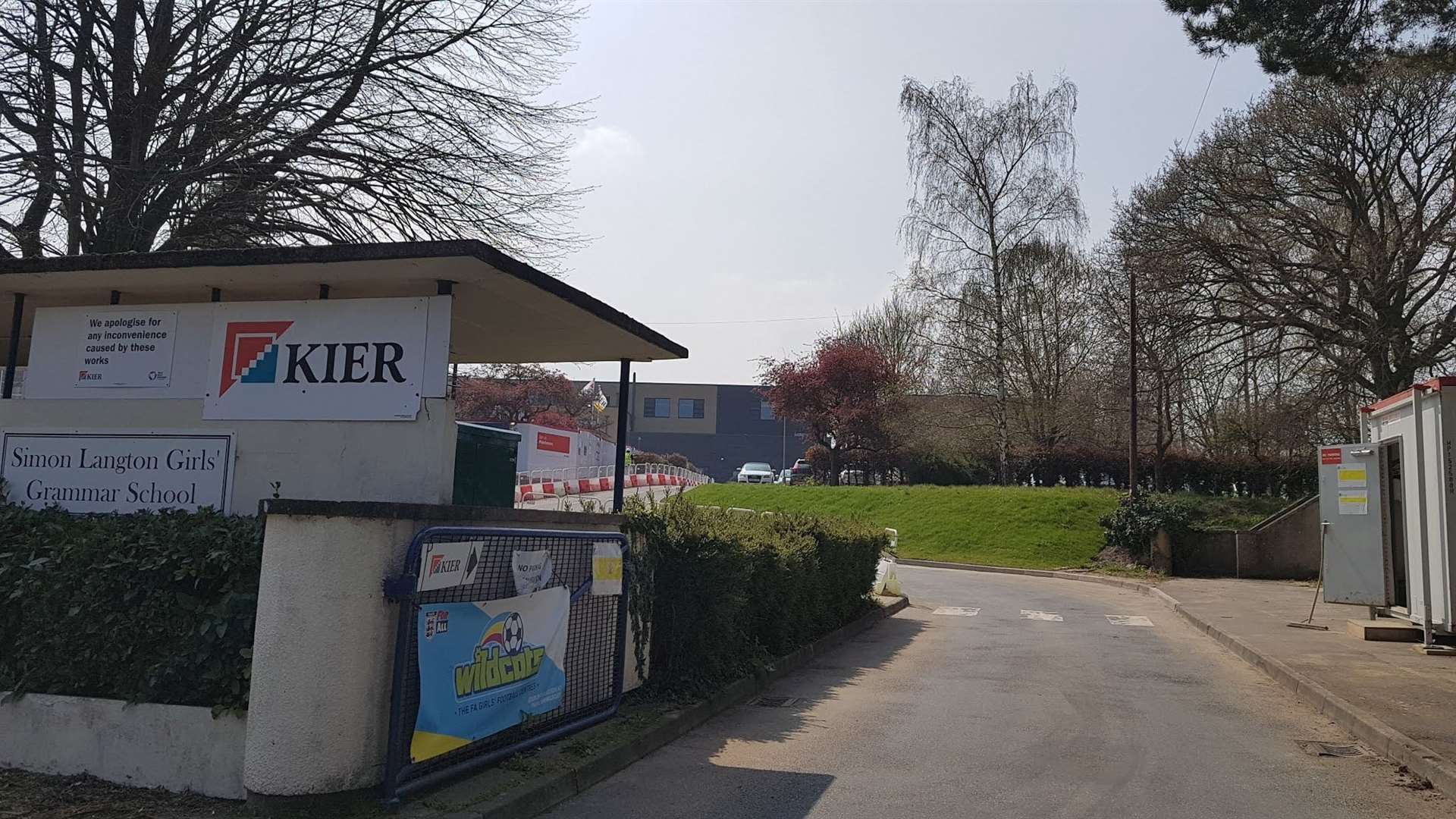 Anti-vaxxers held a protest outside the Simon Langton Girls' Grammar School in Old Dover Road, Canterbury