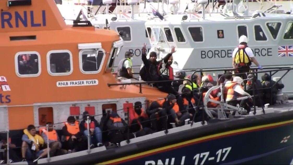 Pictures show people arriving in Dover this morning. Pictures by Chris Johnson and posted on @StephenGanderBP twitter account