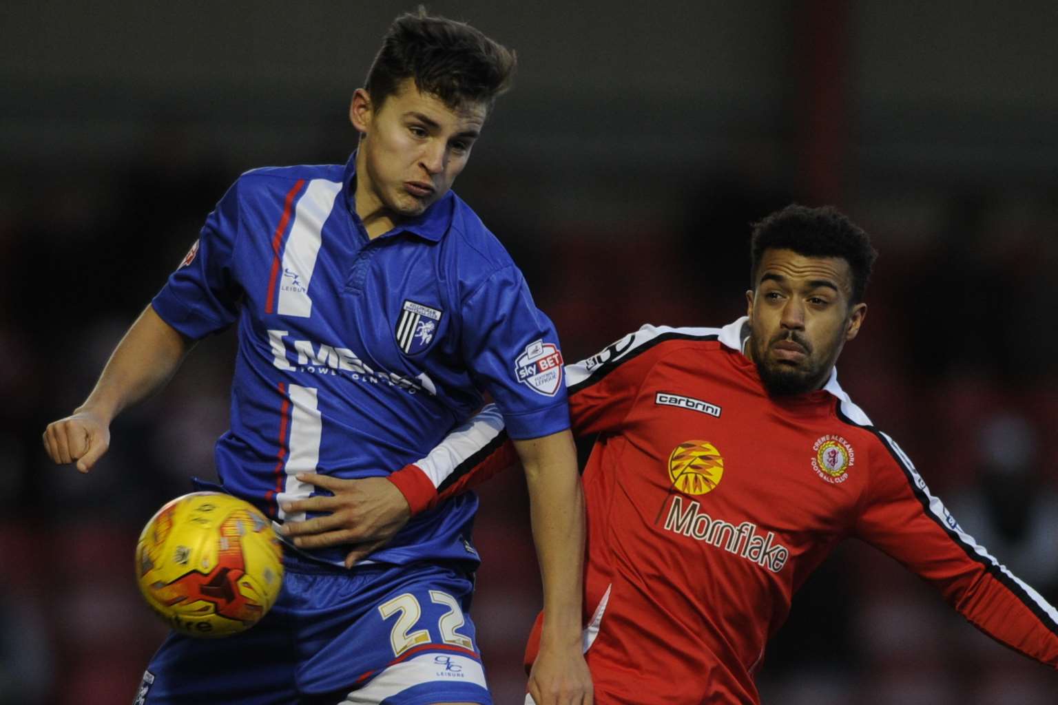 Josh Hare in action for Gillingham against Crewe Picture: Barry Goodwin