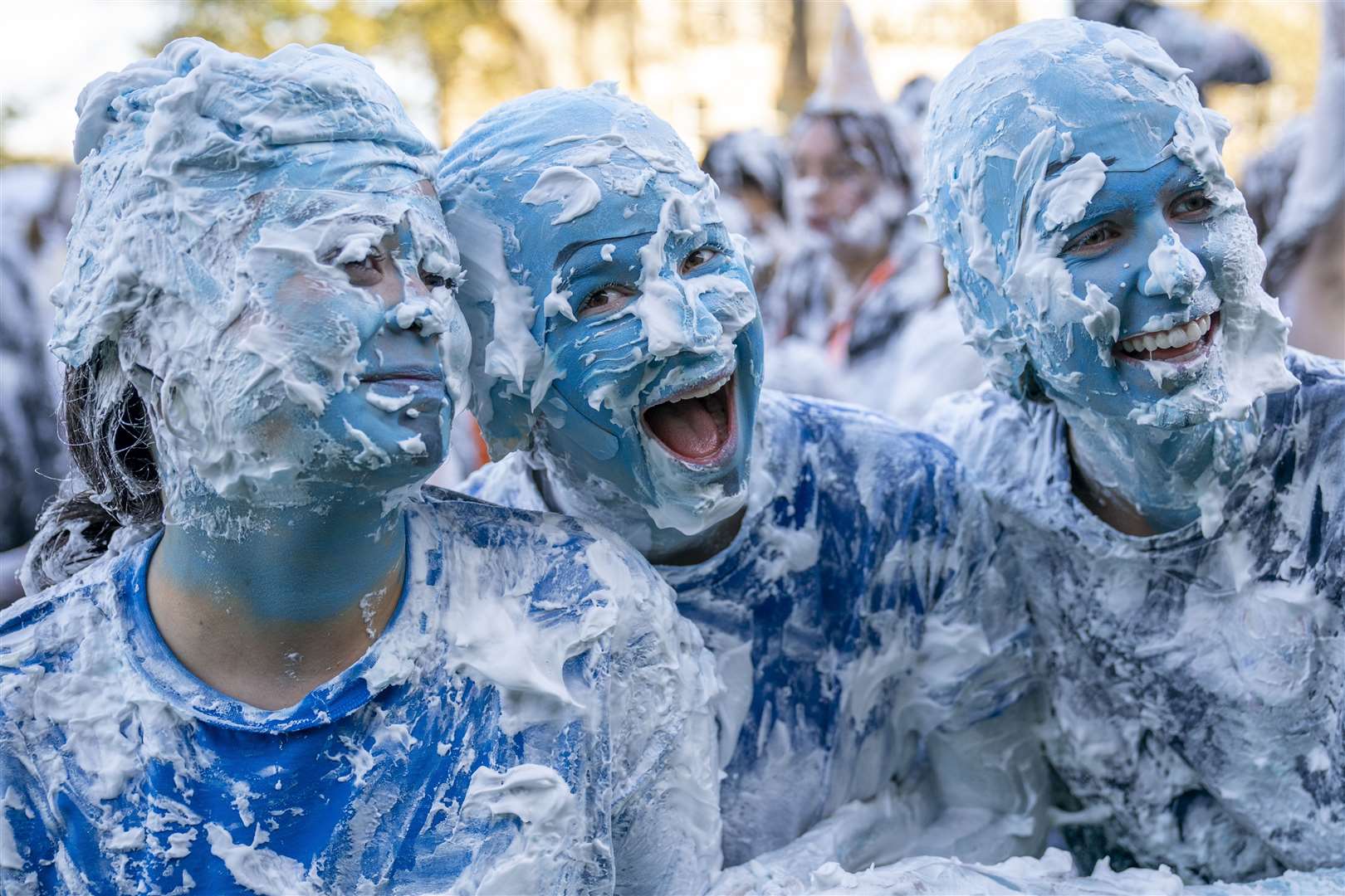 The foam fight is an annual tradition (Jane Barlow/PA)