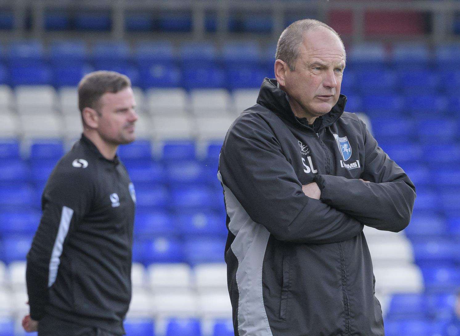 Gills boss Steve Lovell watches on against Oldham Picture: Andy Payton