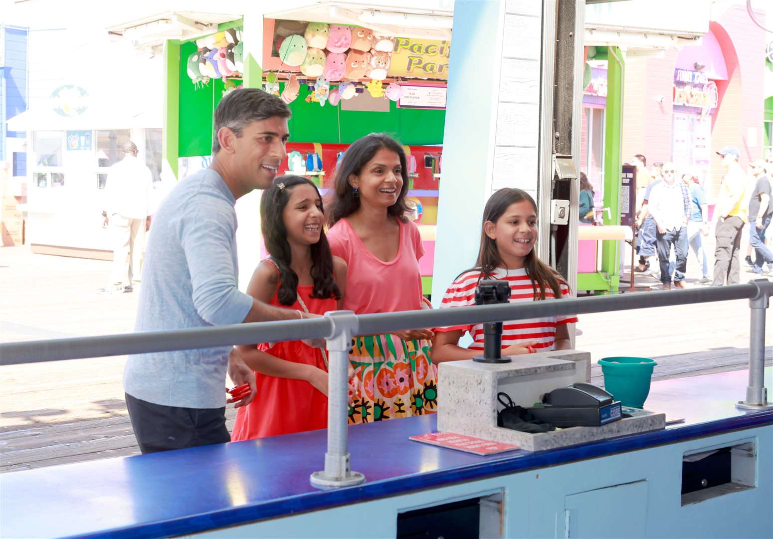 Prime Minister Rishi Sunak, Anoushka Sunak, Akshata Murty and Krishna Sunak pictured in Santa Monica, California, during their summer holiday (Emma McIntyre/PA)