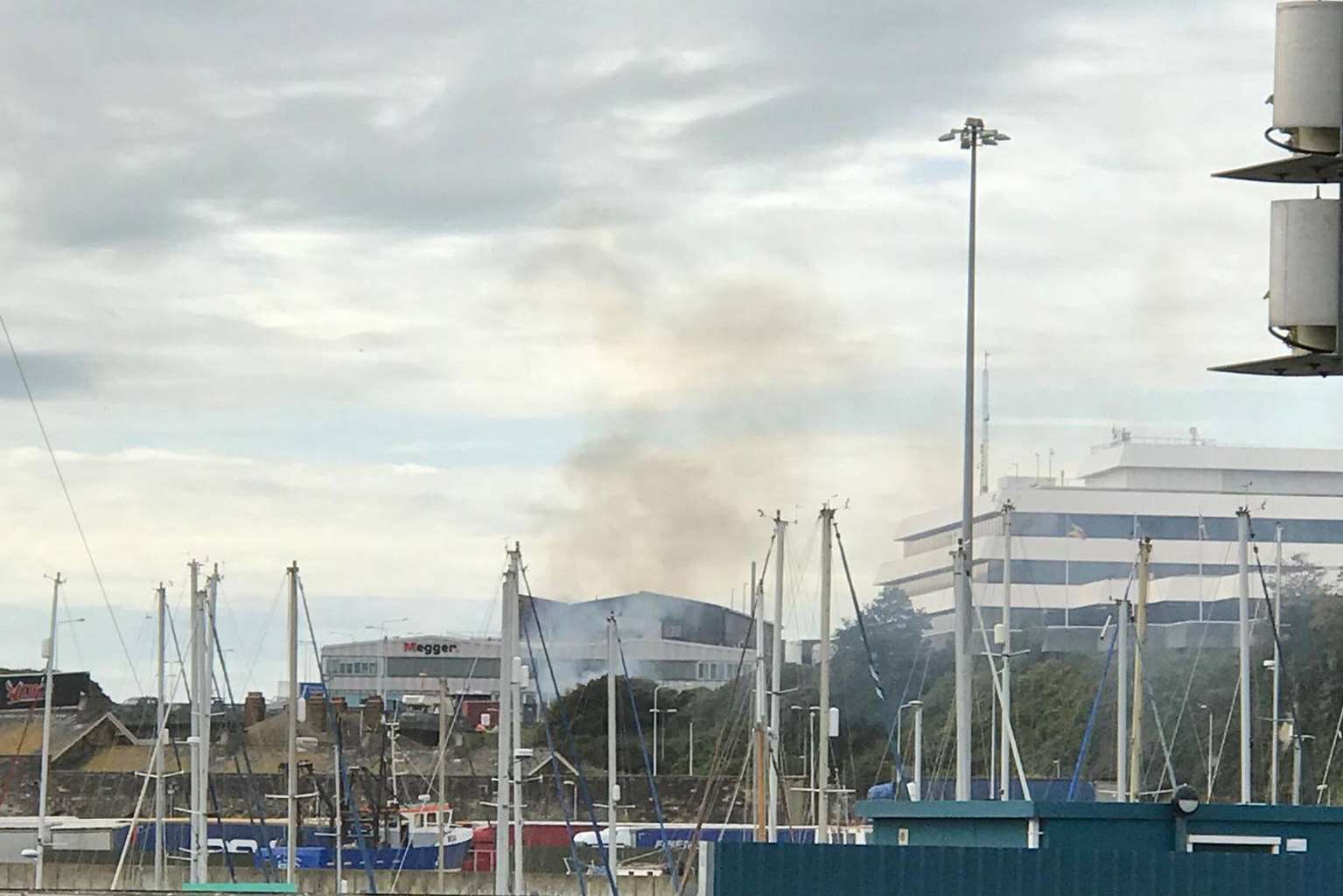Smoke was seen across the marina. Picture: David Joseph Wright